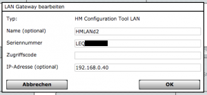 HMLAN configuration