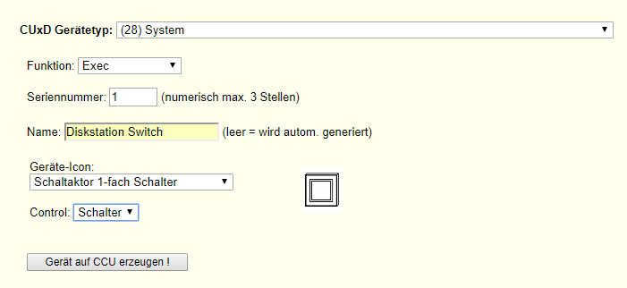 CUxd Settings